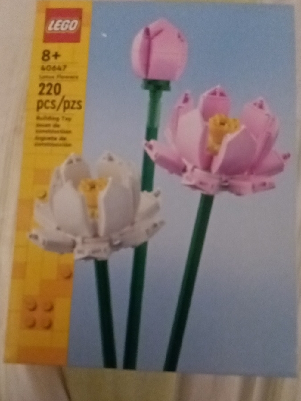 LEGO Pink and White Lotus Flower Stem Decorations